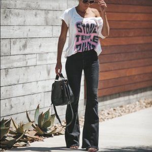 Black Stretch Flares - NWT